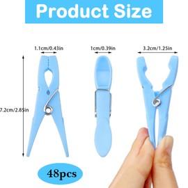 LLMSIX 48pcs Colorful Plastic Clothespins, Heavy Duty Clothes Pins, Laundry Clips for Drying Clothes with Springs, Clothesline Clips for Fixed Drying Clothes Photo Sealed Snack Bag