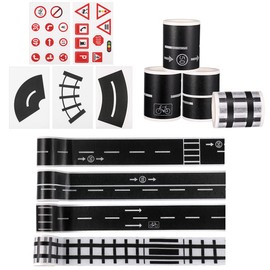 STOBOK Road Tape Motorway Railway Road Tape DIY Removable Sticker for Toy Cars Pack of 9