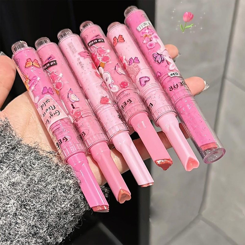 LIANGNISHI Cute, High Pigment Love Lipstick, Removable Lip Makeup, No
