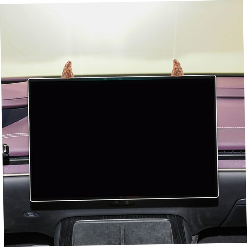 Mikinona Car Devil Horn Decorations 3d Rhinestones Sticker Set Easy