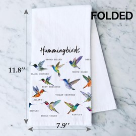 LEVLO Hummingbird Kitchen Dish Towel - 80% Polyester, 20% Polyamide - Large - Modern - Super Absorbent - Lightweight - 24" x 16" - Hummingbirds T 2UK