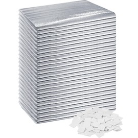 Frienda Garage Door Insulation Set 24 x 48 Inch White Foam Core Insulation Panels Reflective Aluminum Radiant Barrier Thermal Shield with Adhesive Tape for Greenhouse Attics Walls(16 Pcs)