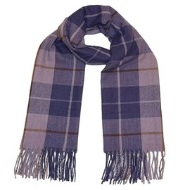 WESTEND CHOICE Winter Scarves Tartan Style Scarf for Women & Men Check Plaid Scarves Pashmina Shawls and Wraps 200 x 70 cm (Purple)