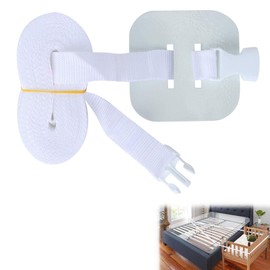 TMRBBesty Beistellbett Befestigung für Beistellbett Baby Boxspringbett, Babybett Umrandungen, 6m Gurt für Babybett, Sichert das Kinderbett Gut, Weiß