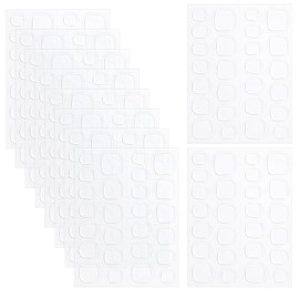 False Nails Stickers (260 Piece), 83 * 63mm Double-Side Glue Nail Sticker, Nail Glue Stickers Transparent, for Fake Nails Tips DIY Nail Art Decoration