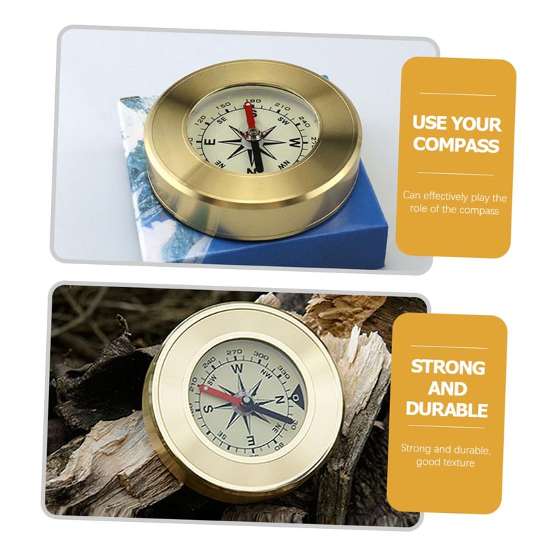BESTOYARD Brass Hiking Compass Waterproof Pocket Style for Navigation with
