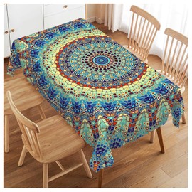 Walmsco Tablecloth Bohemian Blue Pattern Decor For Dining Room Kitchen Rectangular Table Cover 132 * 178cm