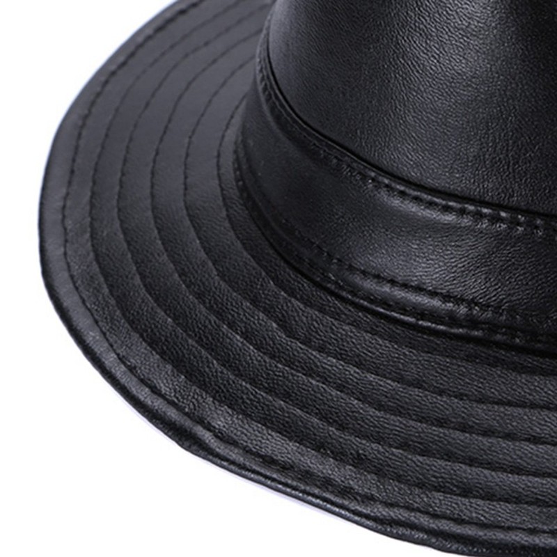 Sandy Ting Sheepskin Leather hat Classic Cowboy Fedora Hat (X-large/23-24in)
