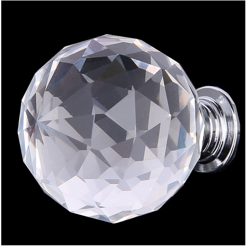 NUODWELL 8 Pcs Spherical Drawer Knob Crystal Pull Handles Cupboard