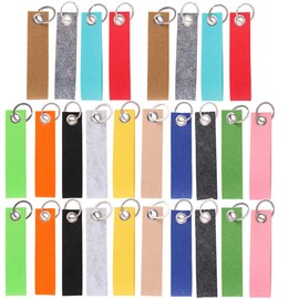 AstarFavor Pack of 28 Felt Key Fobs, Blank Key Ring with Ring, Colourful Felt Pendant, 13 x 3 cm, Writeable Key Ring for DIY Crafts, Decoration, Bags, Crafts, multicoloured