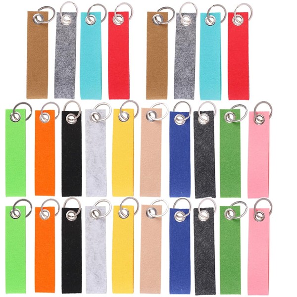 AstarFavor Pack of 28 Felt Key Fobs, Blank Key Ring