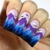 Long Square Press on Nails Purple Fake Nails with Forest