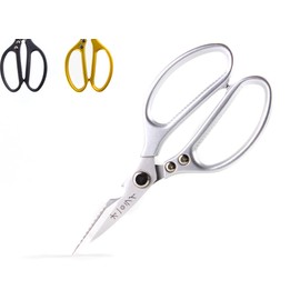 Tijeras Profesionales de Cocina de Acero Inoxidable ultra afiladas, remache reforzado para cortar hueso Multiusos aptas para pollo, pescado. All Right Chef tool’s (Plateado)