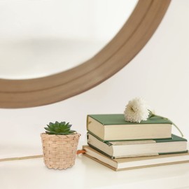 SEWACC Food Containers, Pack of 10, Mini Flower Baskets, Tiny Baskets, Portable Shelves, Mini Craft Baskets, Mini Picnic Baskets, Mini Straw Baskets, Small Farmer Basket, Wedding, Wooden Basket