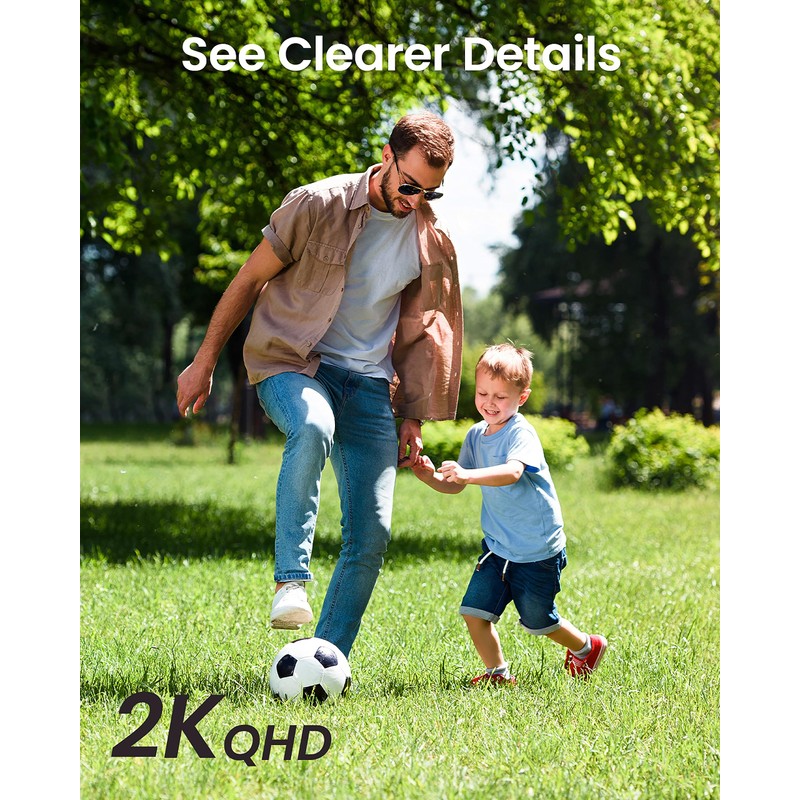 DEKCO 2K WiFi Surveillance Security Camera Outdoor/Home/Dome, Pan-Tilt 360° View,