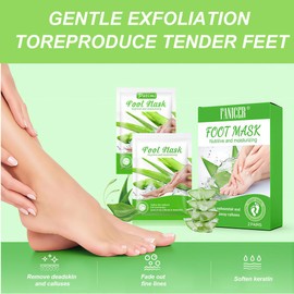 LQIOACU 2 Paar Fußmaske, Fussmaske Feuchtigkeitsspendende, Anti Hornhaut Socken, Fußmaske Gegen Hornhaut, zur Repariert Raue Fersen, Fußpflege Geschenke,Aloen