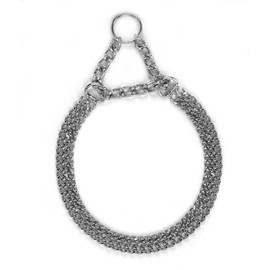 Kerbl Double Chain Collar, 50 - 60 cm, Chromed
