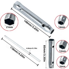 6PCS Spark Plug Wrench Set - Professional Dual-Ended Spanner (10-12mm/14-21mm/16-18mm/17-19mm) - Motorcycle Ignition & Plumbing Tool Kit - Fits Harley, Kohler, Honda, Yamaha & Plumbing Nuts