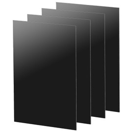 QWORK® 4 Pcs 3mm Black Acrylic Sheet, 30x20cm, for Home Decor, Painting, Photo Frame
