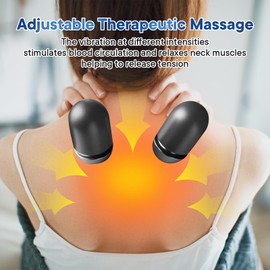 GIFEY 3- in -1 Rechargeable Neck Massage Pillow - Neck Massager, Relieves Deep Tissue Pain in The Neck, Has Massage Heating and Traction Functions, Camel Hump Corrector