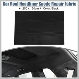 RATCHROLL Suede Headliner Fabric 98" Length x 60" Width Foam Backed for Car Truck RV SUV Interior Trim Protect Aging Broken Faded DIY Repair Replacement Black Replacement Car Parts