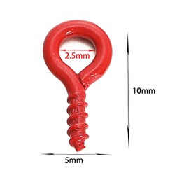 1 Pack Eye Bolts Screw,(About 100PCS),Metal Goat's Eye Screws,5 * 10mm Chrome Plated Eye Bolts,Mini Screw Eye Pin For for DIY Jewellery Making Red