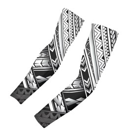 Nxidvxne Polynesian Style Prints Sun Sleeves For Women Uv Protection Arm Sleeve Baseball Samoa Tribal Maori Tattoo Roman Reigns Summer Accessories White Sleeves