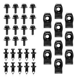 35PCS Car Body Bolts & Extruded U-Nuts Clips Kit - Bumper Fenders Liner Push Retainer Fastener Kit for Engine Under Cover, Universal Splash Shield Guard Bolts Fastener Rivet Clips for Most Cars