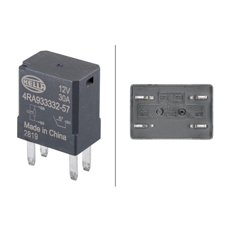 HELLA 933332571 Relay, Main Current - 12V - 4-pin Connector