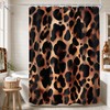 Leopard Tortoise Shell Print Shower Curtain Brown Cheetah Cat Fur