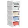 5 Pack Stackable Closet Storage Basket - Stackable Storage Bins,