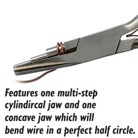 The Beadsmith Concave (Hollow)/Round Nose Pliers, 6.25 inches (159mm), Steel Jaws with Double-Leaf Springs