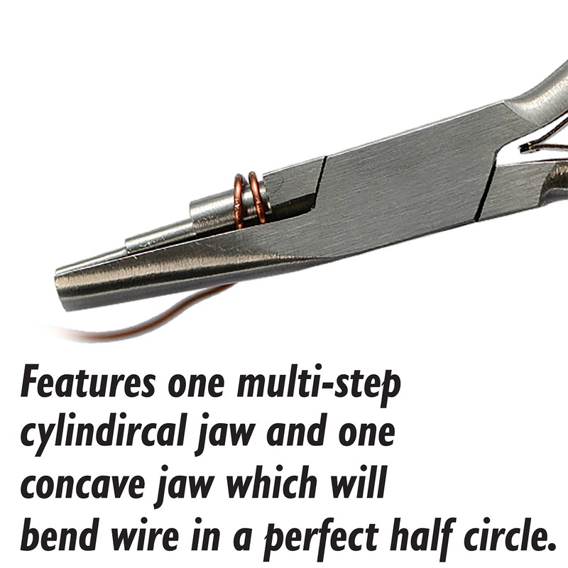 The Beadsmith Concave (Hollow)/Round Nose Pliers, 6.25 inches (159mm), Steel