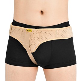 鼠径ヘルニアベルトトラス トラス ブレースシングル 鼠径ヘルニアサポーター インギナルまたはスポーツヘルニア用 ユニセックス脱腸ベルト 2つの取り外し可能な圧縮パッド 鼠径ヘルニアの軽減 男女兼用