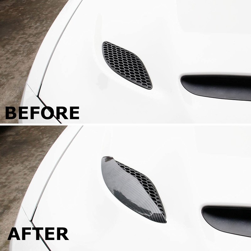 crosselec Carbon Fiber Engine Hood Vent rain Eyebrow Guard Cover