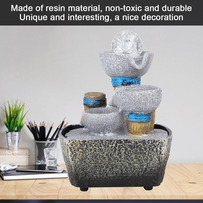 Mini Unique Shape Simulation Desktop Fountain Waterfall Table Ornament for