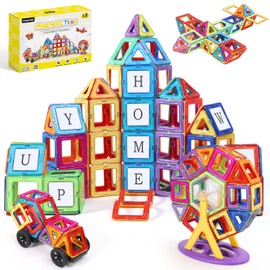 ECHOCUBE Magnetic Building Blocks Set 70PCS – Educational Magnet Tiles with Bright Color, Children Construction Toys for Boys and Girls, STEM Learning Gift Box