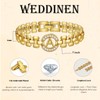 WEDDINEN Initial Bracelet,14K Gold Plated Letter Bracelets for Women, Thick
