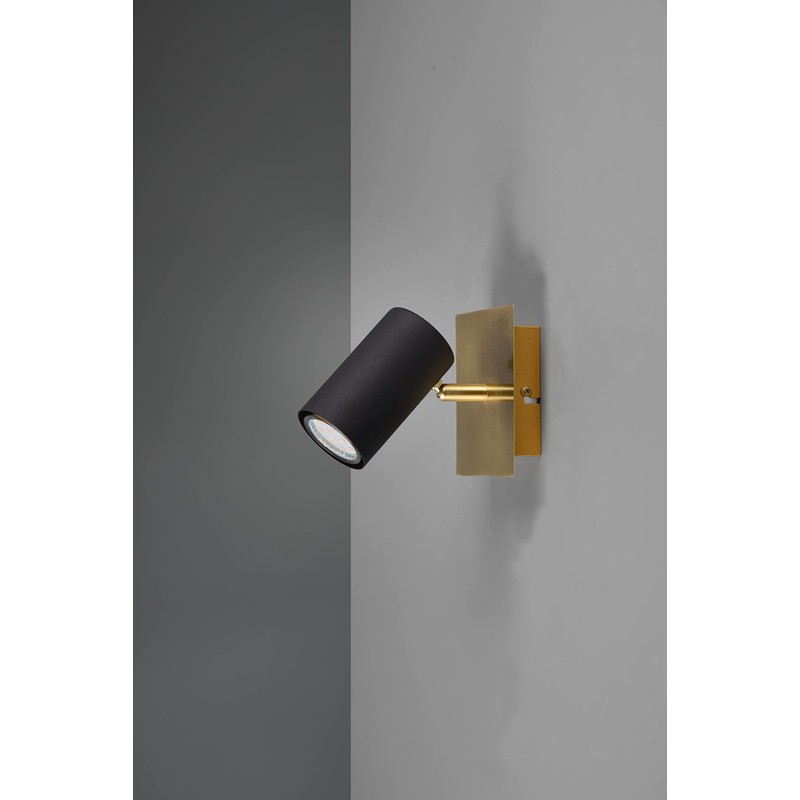 Trio Leuchten Marley 802400180 Spotlight Metal Black Matt / Brass