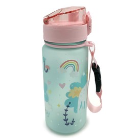 Puckator BOT216 Unicorn Magic Pop Top 350ml Shatterproof Reusable Children's Bottle with Infuser