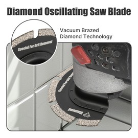 Vearter Diamond Oscillating Saw Blades 4PCS, 3'' Universal Multitool Blades for Grit Grout Removal, Quick Release Multi Tool Kit for Tile, Air Brick, Cement, Concrete, Masonry