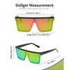 Dollger Square Oversized Sunglasses for Women Men Fashion Flat Top