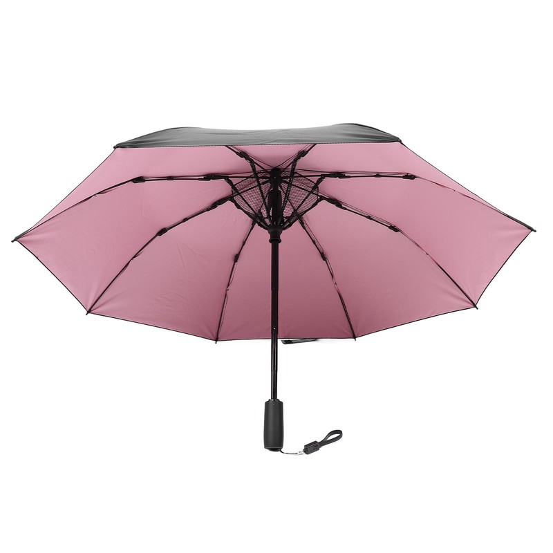 Portable Umbrella with Fan 8 Fiberglass Ribs Windproof Umbrella for
