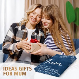 Niyewsor Gifts for Mum Blanket, Mum Birthday Gifts from Daughter Son, Christmas Mothers Day Birthday Presents for Mother Mums Mummy 60" x 50", Blue