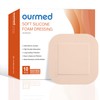 Ourmed Soft Flex Silicone Foam Dressings(6"x 6", Pack of 10)