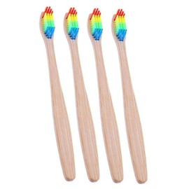 Mobestech 12pcs Colorful Bamboo Toothbrushes Ergonomic Handle for Travel and Home Use and Biodegradable Bristle Toothbrushes for Oral Health