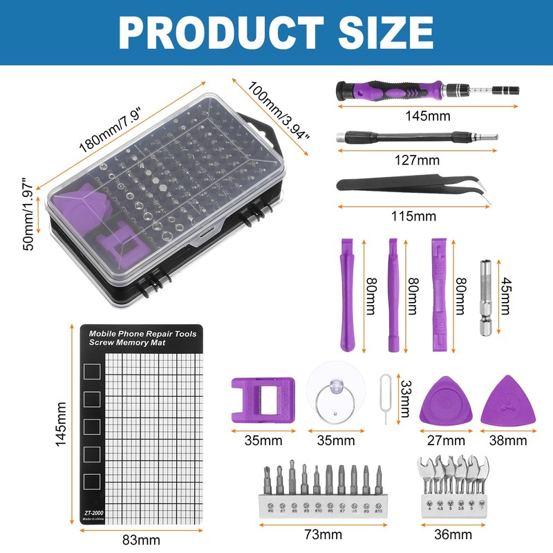 sourcing map 140 in 1 Magnetic Precision Screwdriver Set Electronics