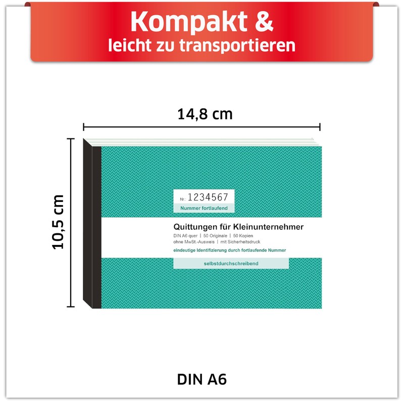 Primus Print Receipt Pad DIN A6 Landscape & Perforated, 2