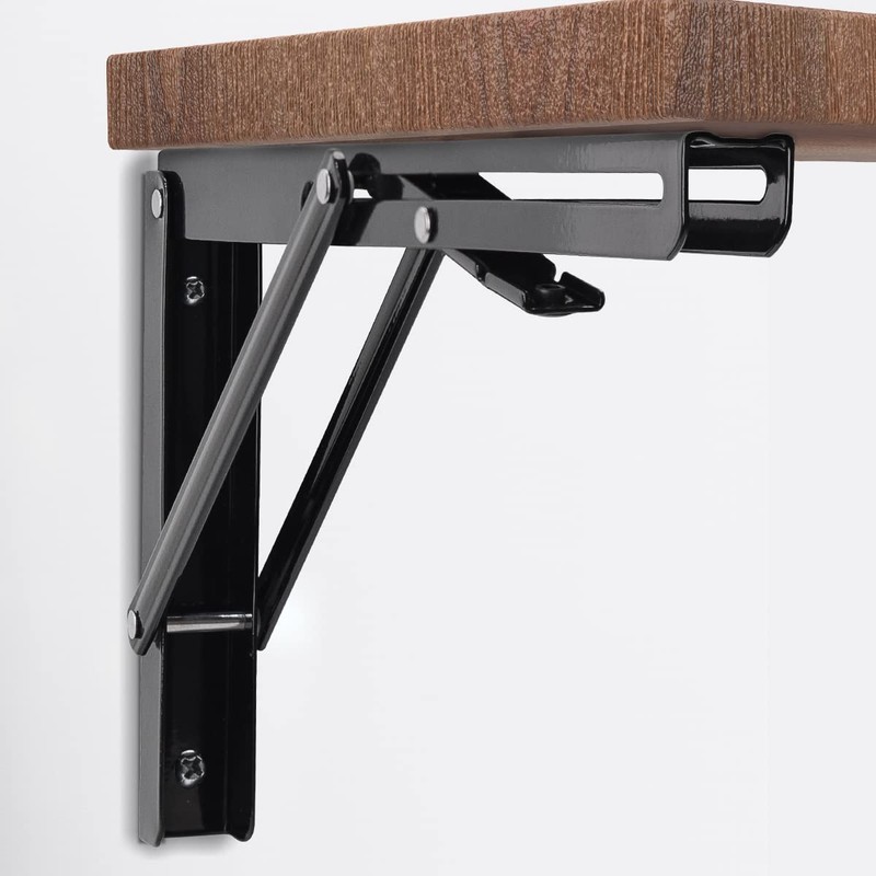 YUMORE 16 Inch Folding Shelf Brackets, Heavy Duty Collapsible Shelf