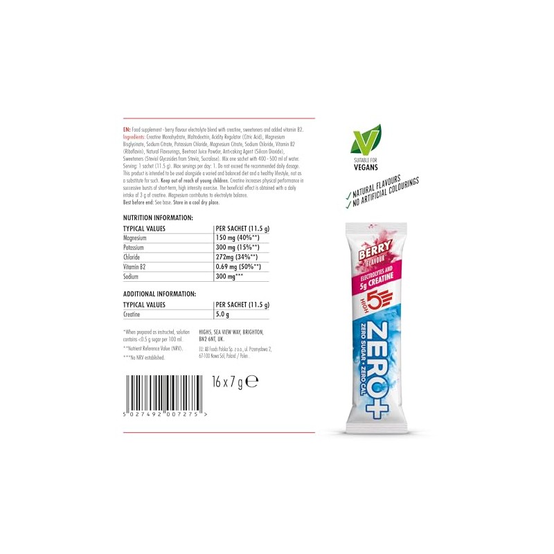 HIGH5 Zero+ Creatine & Electrolytes Hydration Sachets - Sugar Free